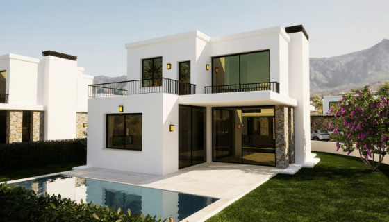 Girne Edremit'te Satılık 4+1 Havuzlu Modern Villa